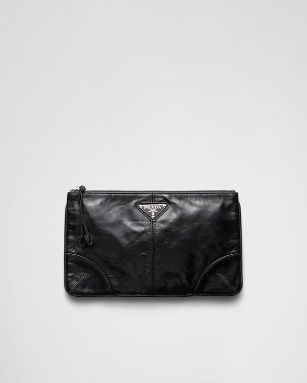 Leather pouch - Black Leather pouch - Black