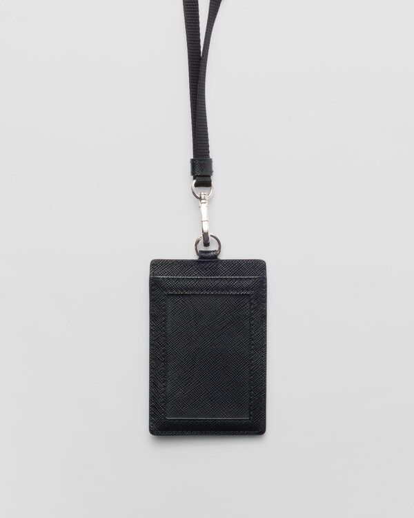Saffiano leather badge holder - Black Saffiano leather badge holder - Black