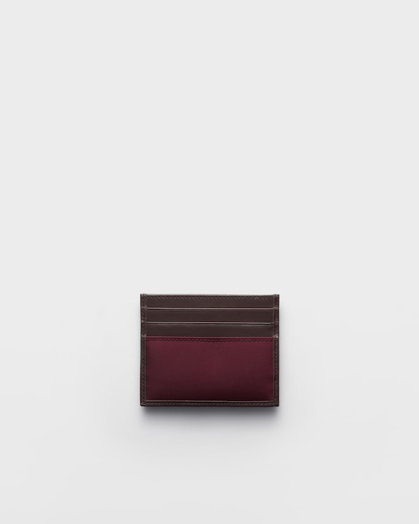 Prada Speedrock Re-Nylon and leather card holder - Burgundy Prada Speedrock Re-Nylon and leather card holder - Burgundy