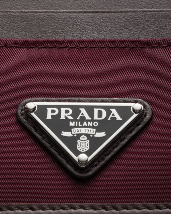 Prada Speedrock Re-Nylon and leather card holder - Burgundy Prada Speedrock Re-Nylon and leather card holder - Burgundy