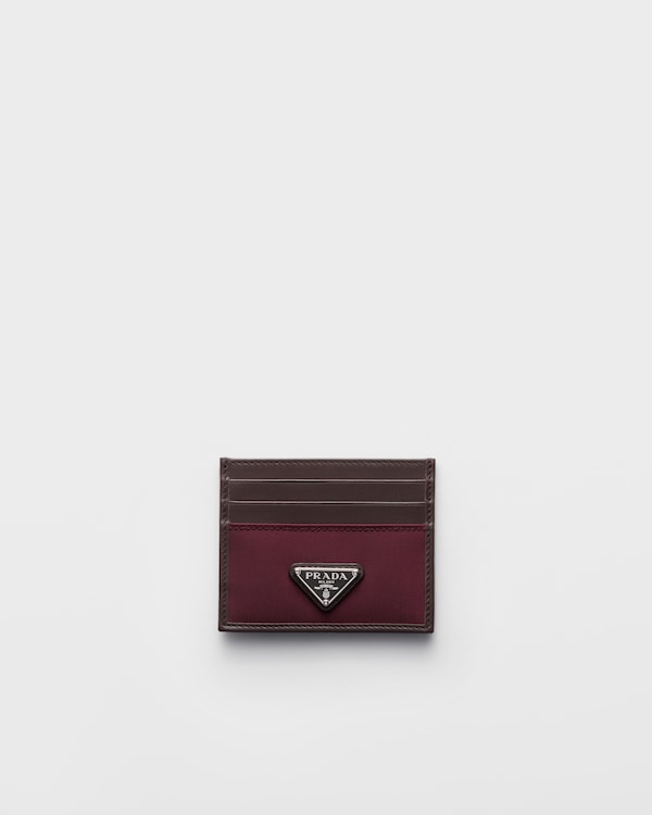 Prada Speedrock Re-Nylon and leather card holder - Burgundy Prada Speedrock Re-Nylon and leather card holder - Burgundy