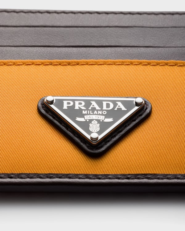 Prada Speedrock Re-Nylon and leather card holder - Amber Prada Speedrock Re-Nylon and leather card holder - Amber