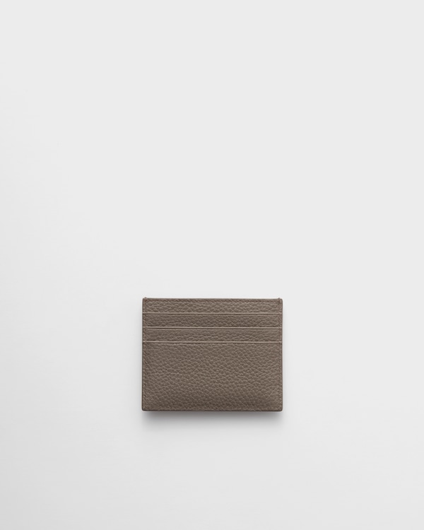 Leather card holder - Bamboo Gray Leather card holder - Bamboo Gray