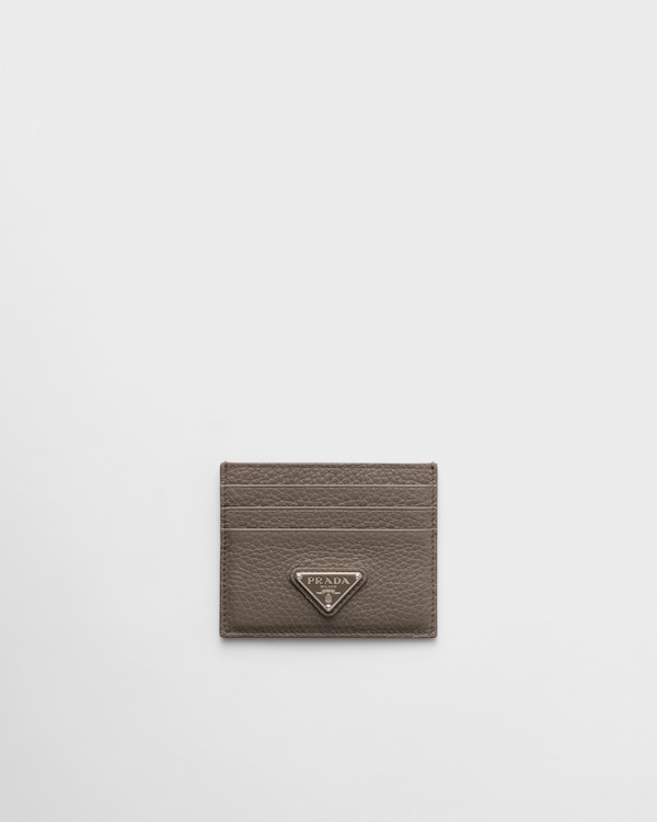 Leather card holder - Bamboo Gray Leather card holder - Bamboo Gray