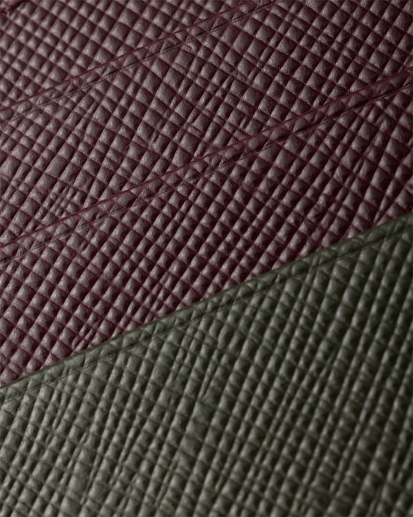 Saffiano leather card holder - Selva Green/Burgundy Saffiano leather card holder - Selva Green/Burgundy