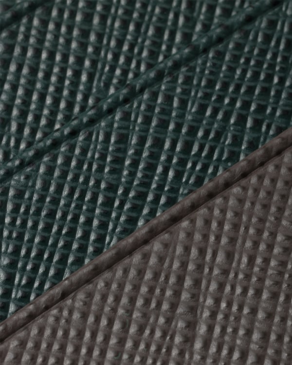 Saffiano leather card holder - Smoky Gray/Emerald Saffiano leather card holder - Smoky Gray/Emerald