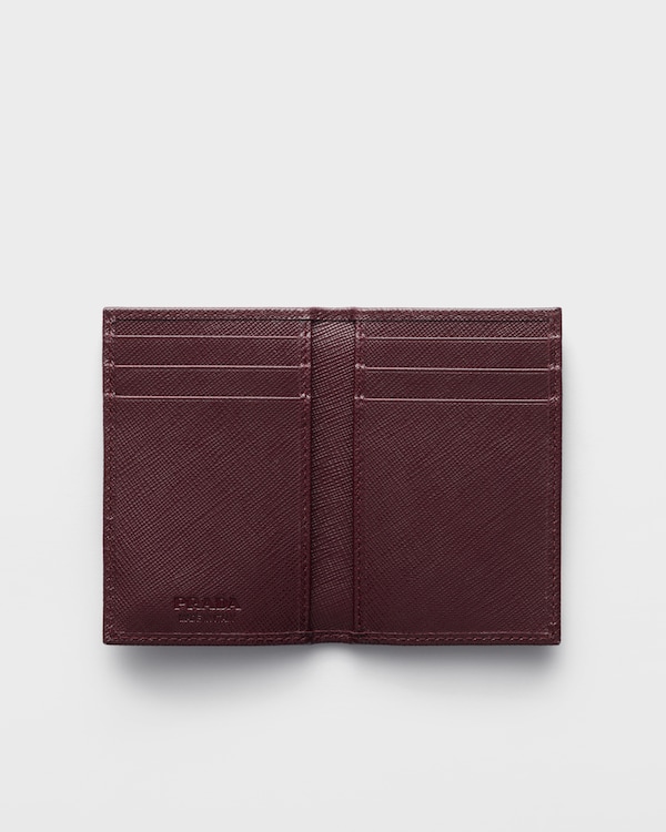 Saffiano Leather Card Holder - Burgundy Saffiano Leather Card Holder - Burgundy