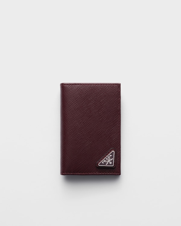 Saffiano Leather Card Holder - Burgundy Saffiano Leather Card Holder - Burgundy