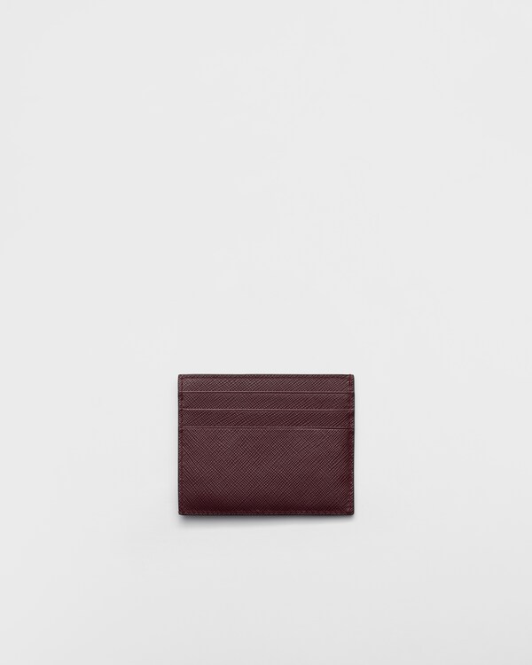 Saffiano leather card holder - Burgundy Saffiano leather card holder - Burgundy