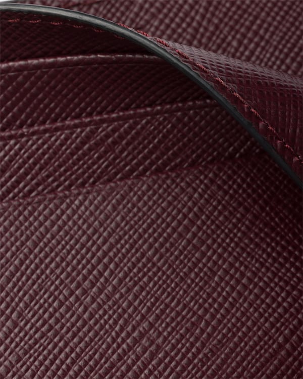Saffiano leather card holder - Burgundy Saffiano leather card holder - Burgundy
