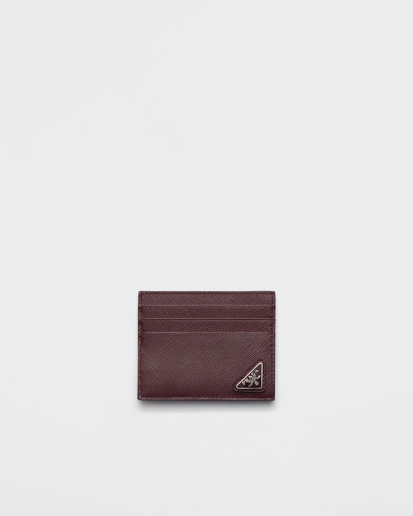 Saffiano leather card holder - Burgundy Saffiano leather card holder - Burgundy
