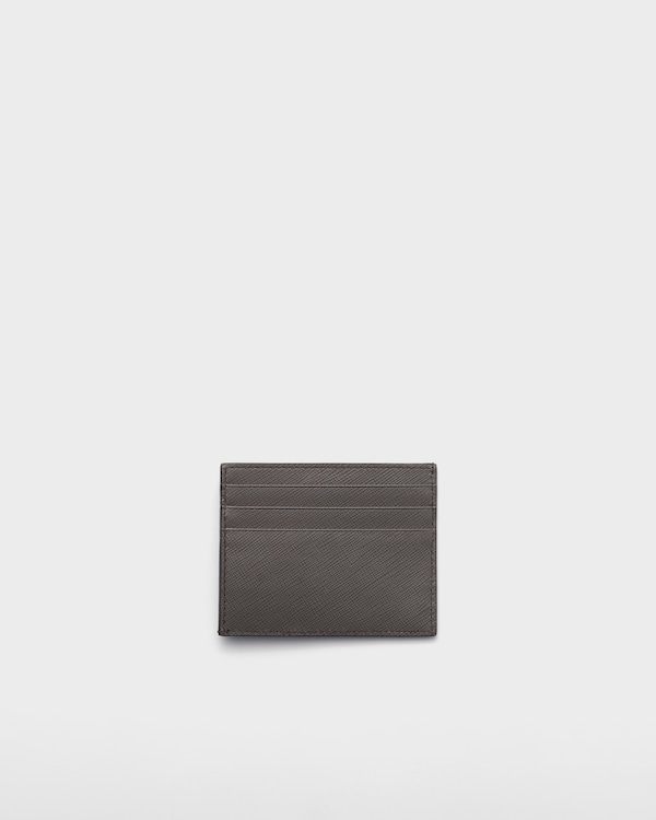 Saffiano leather card holder - Smoky Gray Saffiano leather card holder - Smoky Gray