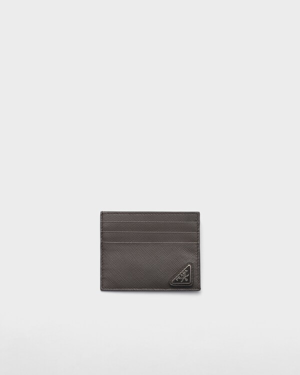 Saffiano leather card holder - Smoky Gray Saffiano leather card holder - Smoky Gray