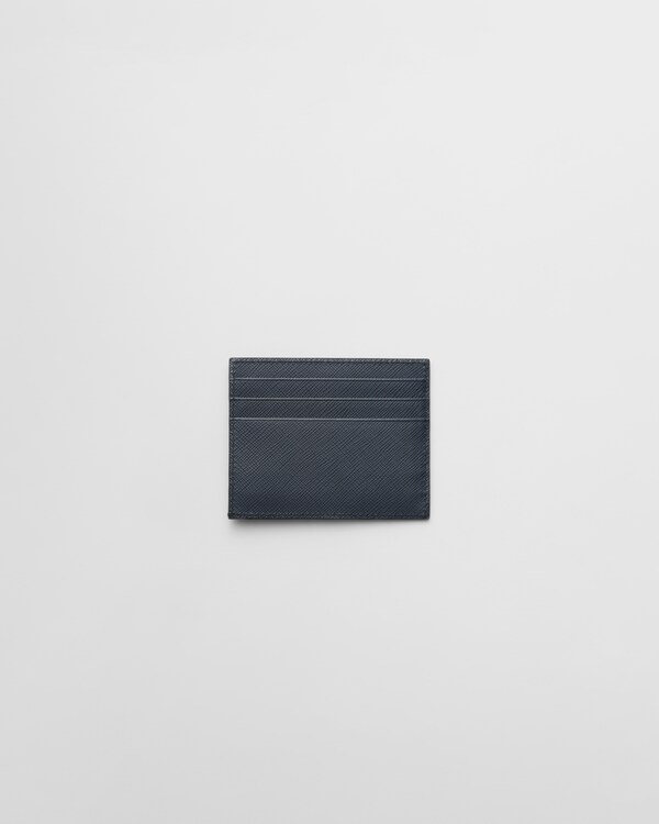 Saffiano leather card holder - Baltic Blue Saffiano leather card holder - Baltic Blue