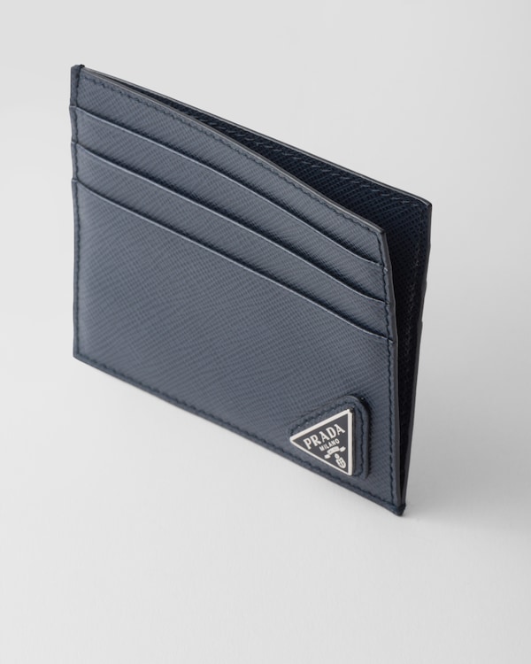 Saffiano leather card holder - Baltic Blue Saffiano leather card holder - Baltic Blue
