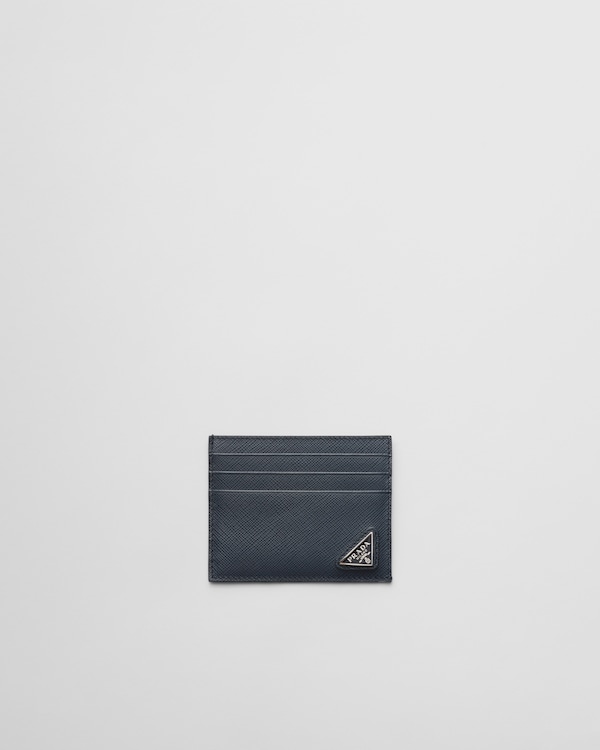 Saffiano leather card holder - Baltic Blue Saffiano leather card holder - Baltic Blue