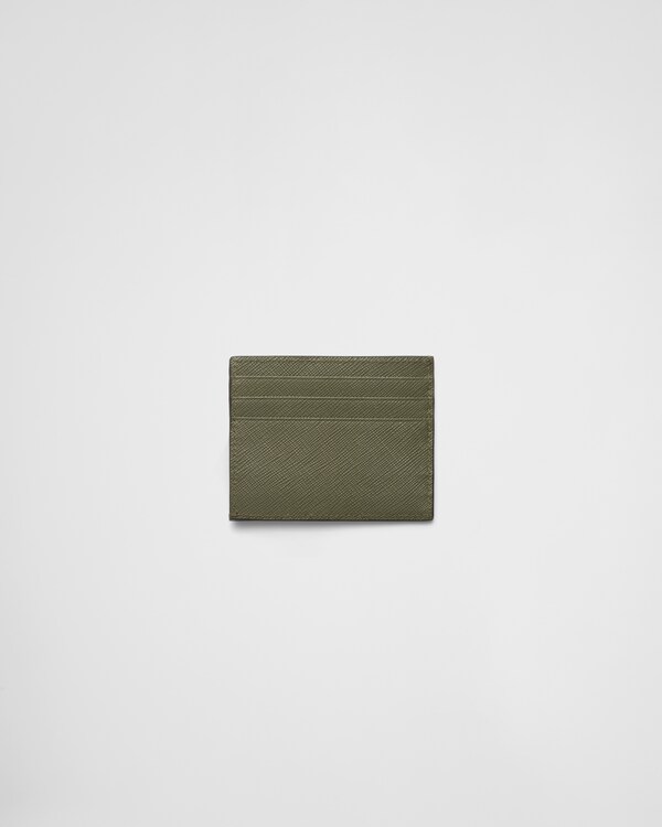 Saffiano leather card holder - Loden Green Saffiano leather card holder - Loden Green