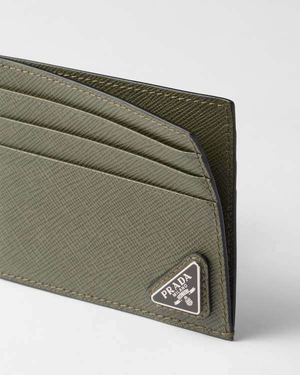 Saffiano leather card holder - Loden Green Saffiano leather card holder - Loden Green