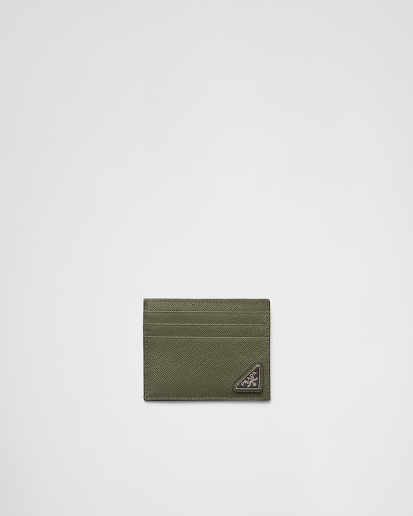 Saffiano leather card holder - Loden Green Saffiano leather card holder - Loden Green