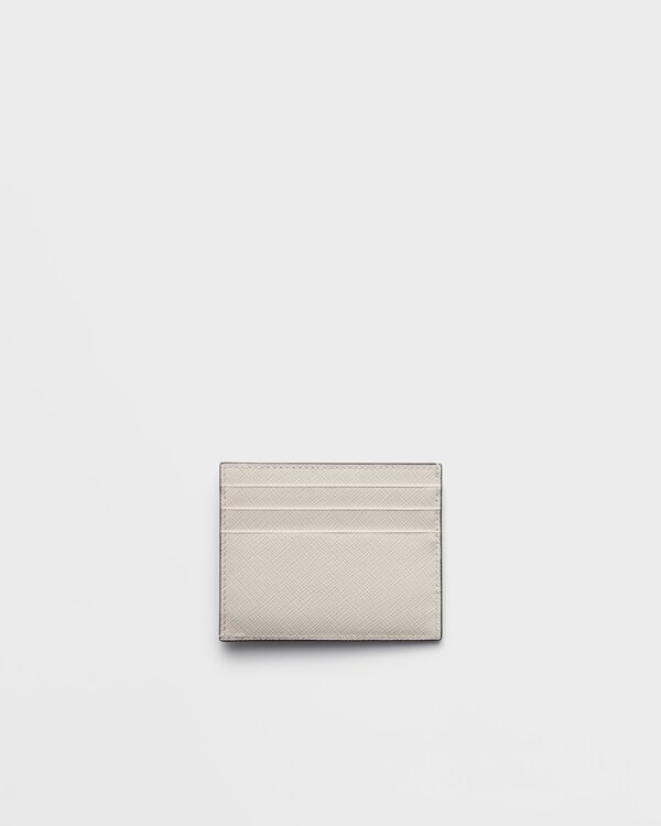 Saffiano leather card holder - Chalk White Saffiano leather card holder - Chalk White