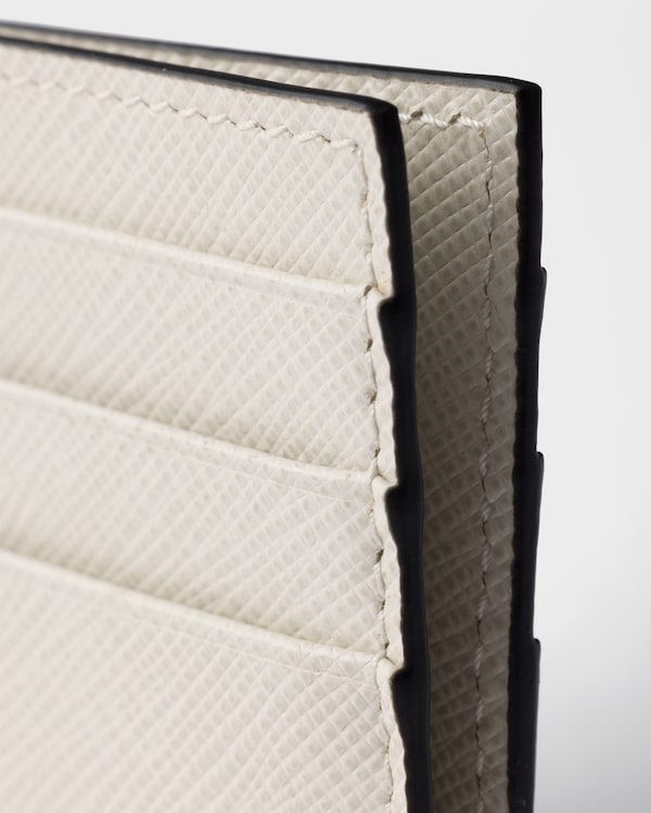 Saffiano leather card holder - Chalk White Saffiano leather card holder - Chalk White