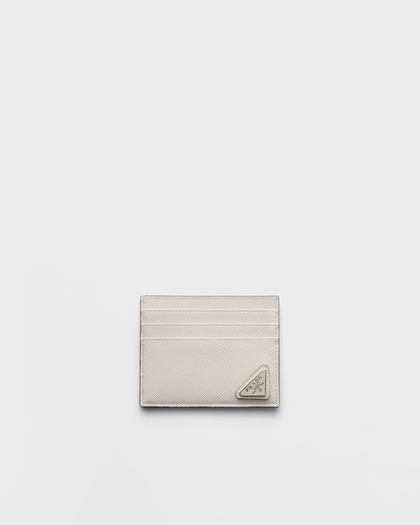 Saffiano leather card holder - Chalk White Saffiano leather card holder - Chalk White