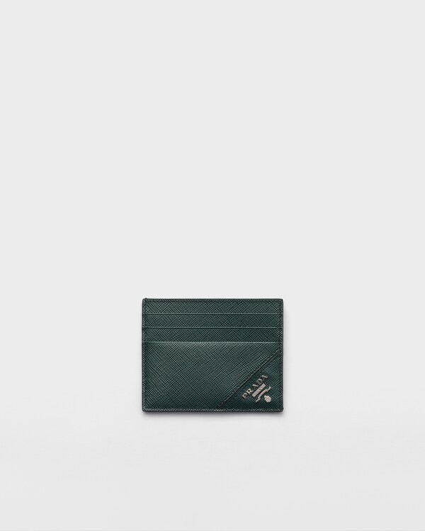 Saffiano Leather Card Holder - Emerald Green Saffiano Leather Card Holder - Emerald Green