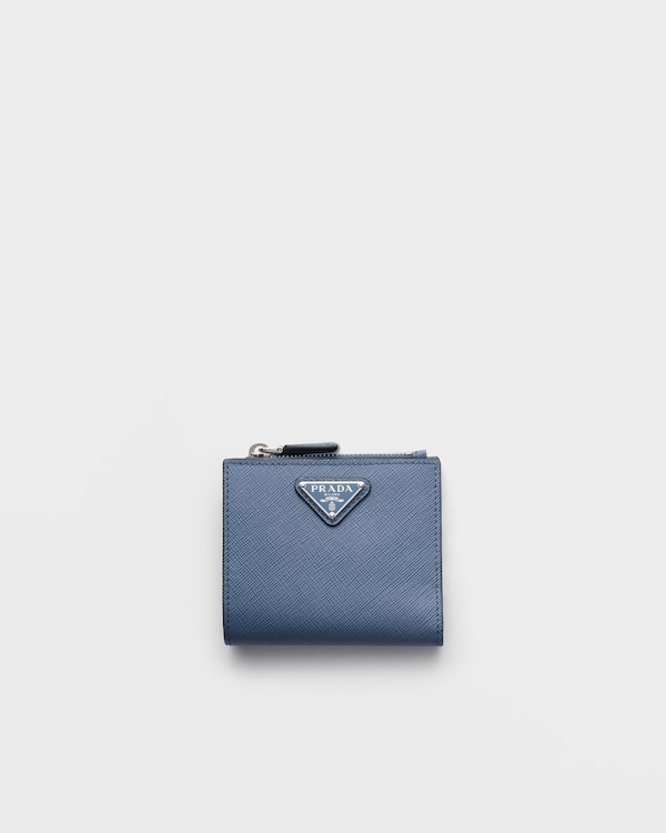 Small Saffiano leather wallet - Aviation Blue Small Saffiano leather wallet - Aviation Blue