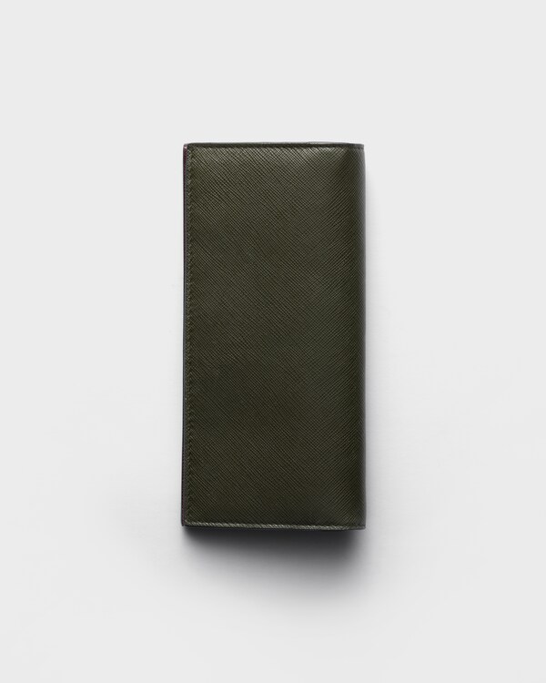 Saffiano leather wallet - Selva Green/Burgundy Saffiano leather wallet - Selva Green/Burgundy