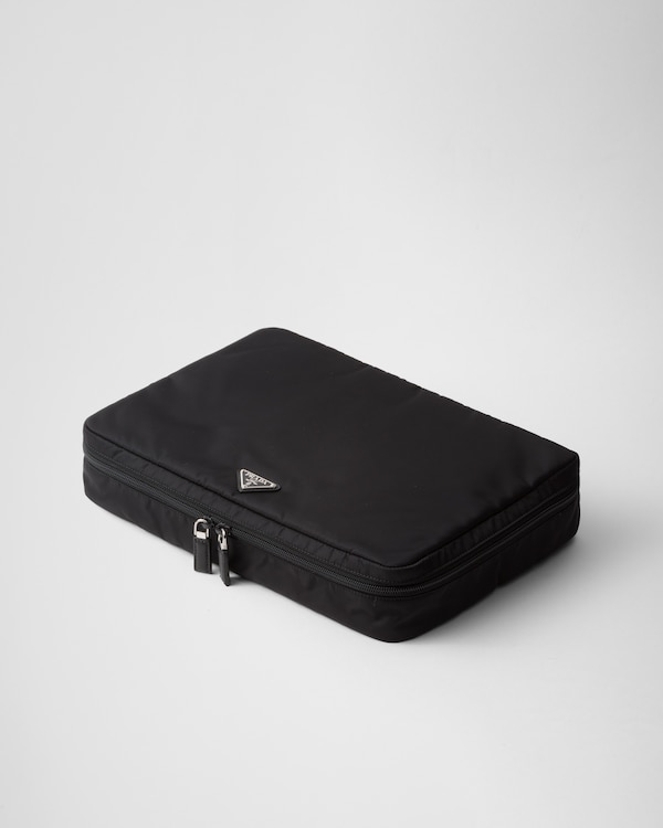 Large Re-Nylon zipper pouch - Black Large Re-Nylon zipper pouch - Black