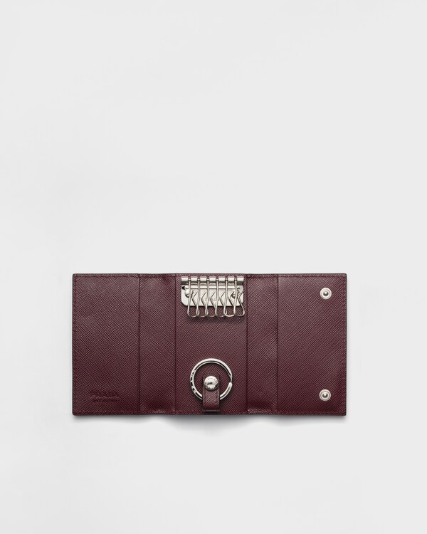 Saffiano leather key case - Selva Green/Burgundy Saffiano leather key case - Selva Green/Burgundy