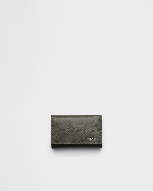 Saffiano leather key case - Selva Green/Burgundy Saffiano leather key case - Selva Green/Burgundy