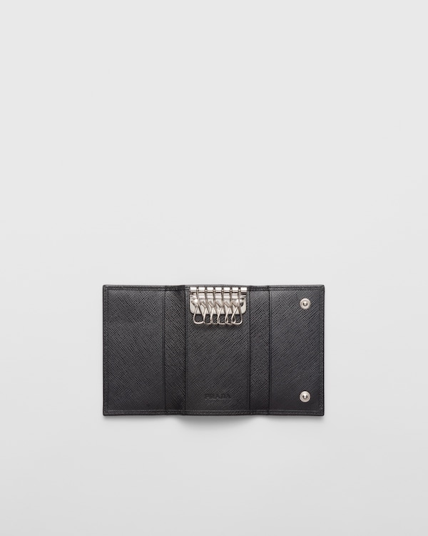 Saffiano 皮革钥匙扣 - 黑色 Saffiano 皮革钥匙扣 - 黑色