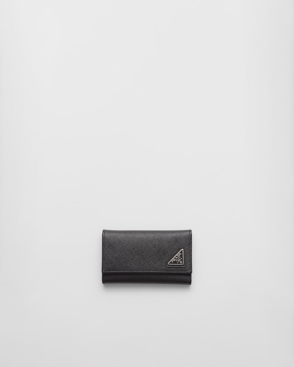 Saffiano 皮革钥匙扣 - 黑色 Saffiano 皮革钥匙扣 - 黑色