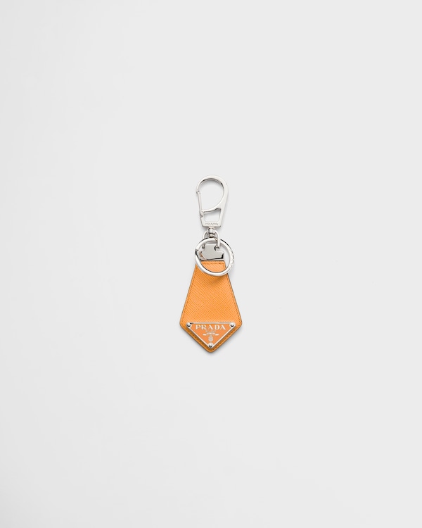 Saffiano leather keychain - Amber Saffiano leather keychain - Amber