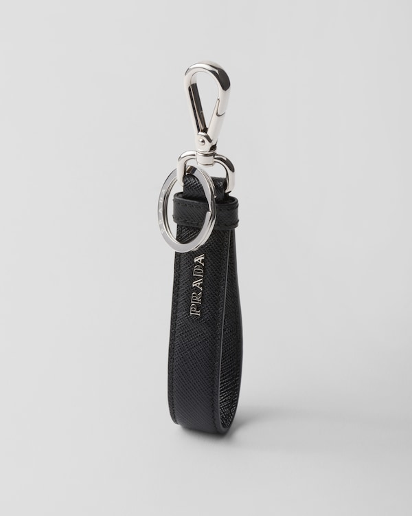 Saffiano leather keychain - Black Saffiano leather keychain - Black