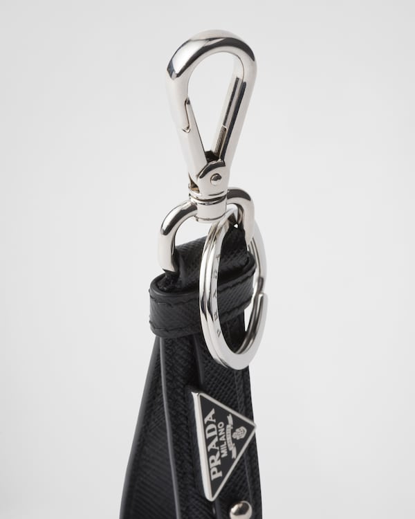 Saffiano leather keychain - Black Saffiano leather keychain - Black