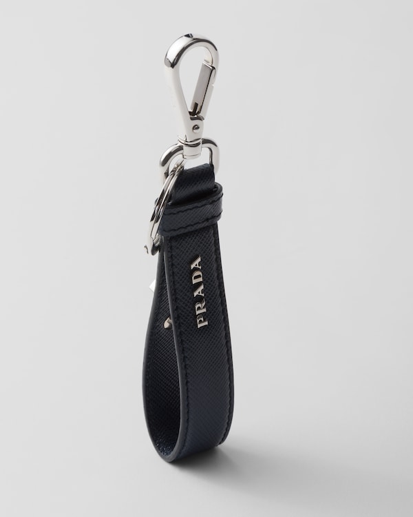 Saffiano leather keychain - Baltic Blue Saffiano leather keychain - Baltic Blue