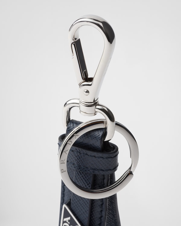 Saffiano leather keychain - Baltic Blue Saffiano leather keychain - Baltic Blue