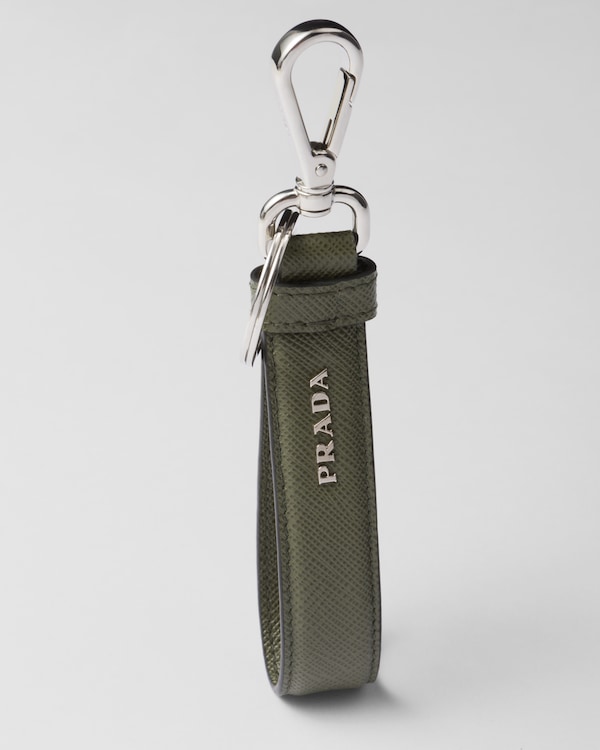 Saffiano leather keychain - Loden Green Saffiano leather keychain - Loden Green