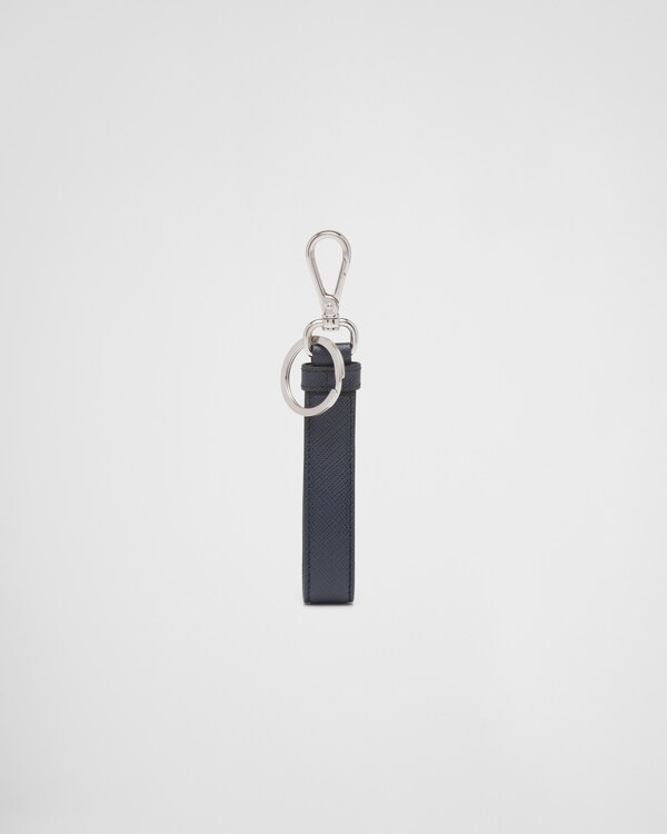 Saffiano leather keychain - Baltic Blue Saffiano leather keychain - Baltic Blue