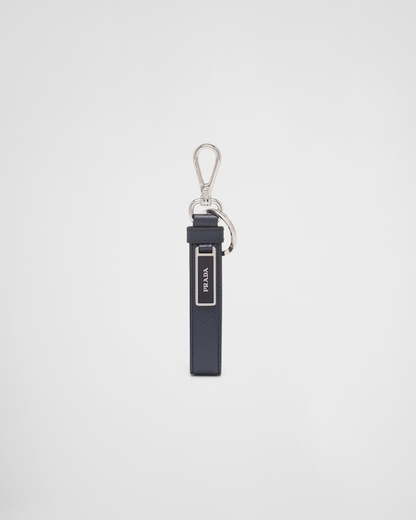 Saffiano leather keychain - Baltic Blue Saffiano leather keychain - Baltic Blue