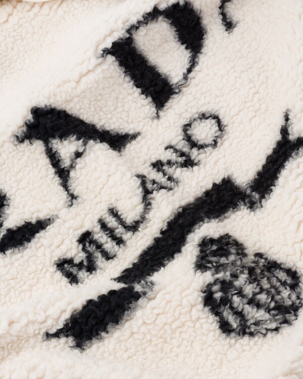 Fur-effect cashmere and wool throw - Tan/Black Fur-effect cashmere and wool throw - Tan/Black