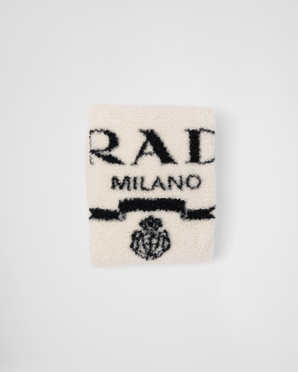 Fur-effect cashmere and wool throw - Tan/Black Fur-effect cashmere and wool throw - Tan/Black