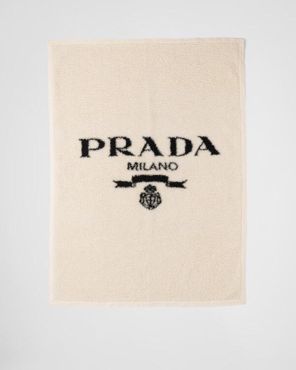 Fur-effect cashmere and wool throw - Tan/Black Fur-effect cashmere and wool throw - Tan/Black