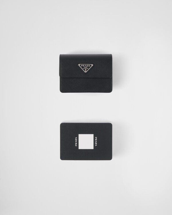 Saffiano leather Playing Cards set - Black Saffiano leather Playing Cards set - Black