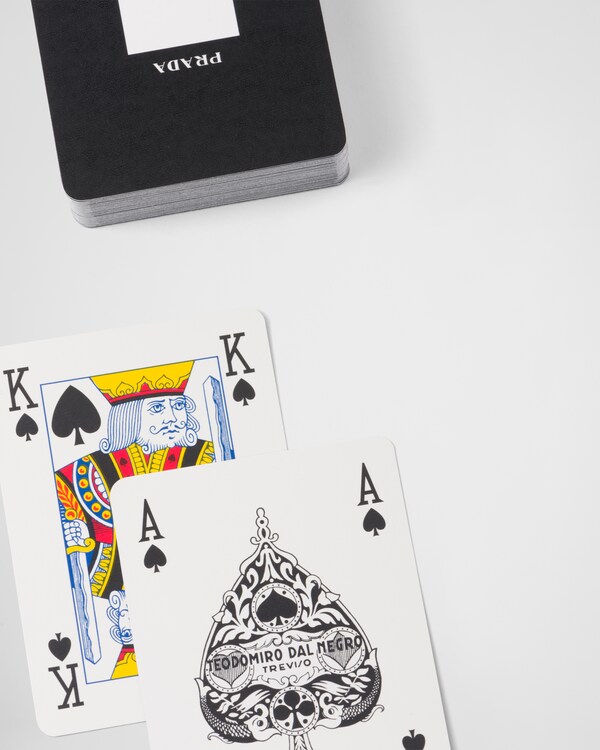 Saffiano leather Playing Cards set - Black Saffiano leather Playing Cards set - Black