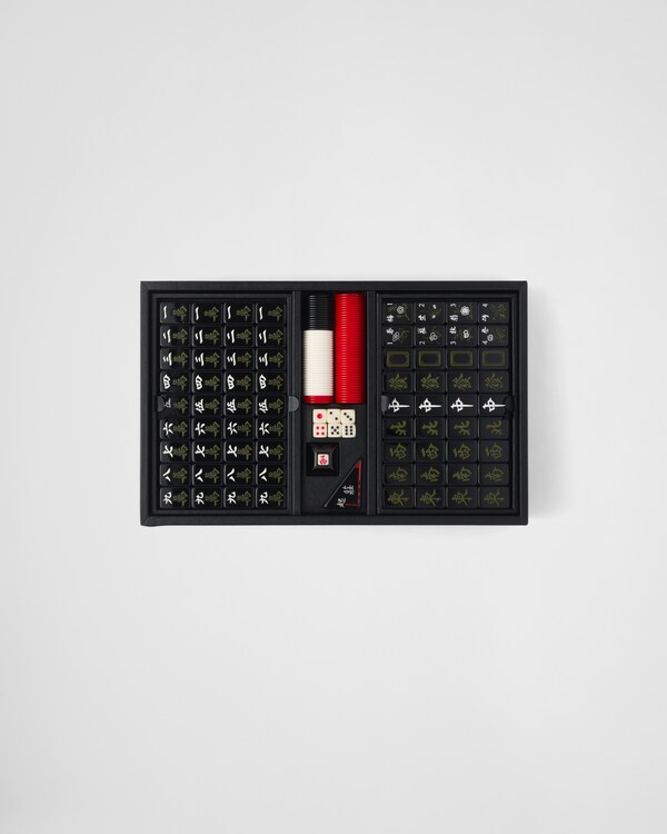 Saffiano Leather Mahjong Game - Black Saffiano Leather Mahjong Game - Black