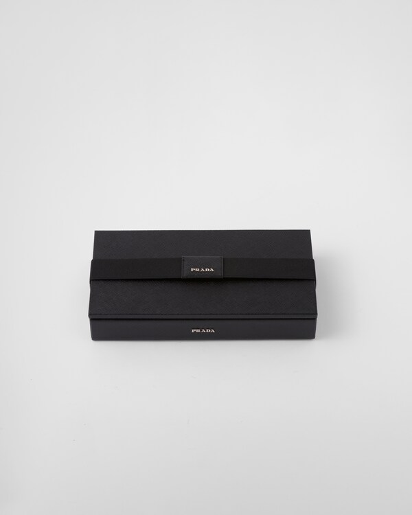 Saffiano leather Dominoes set - Black Saffiano leather Dominoes set - Black