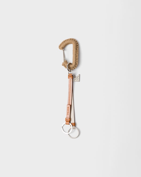 Leather keychain charm - Camel Brown Leather keychain charm - Camel Brown